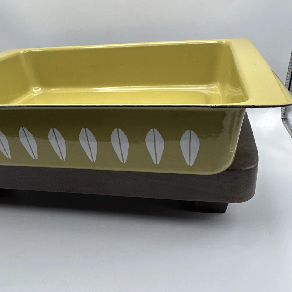 Cathrineholm Enamelware Lotus Baking Pan Green Lasanga Casserole Rectangular